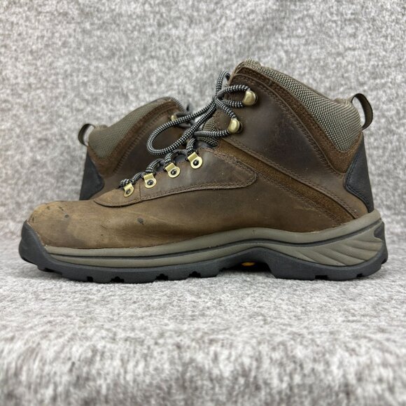✅Timberland White Ledge Mens 10M Waterproof Mid Hiking Boot Brown Leather Rugged - Picture 8 of 12